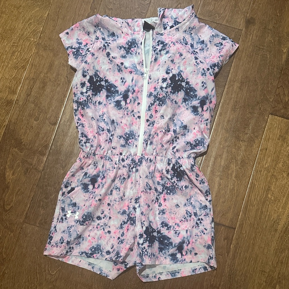 Under Armour Kids Tie-Dye Romper in Pink and Blue